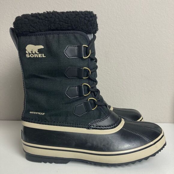 Sorel Men’s 1964 Pac Nylon Waterproof Boot in Black Ancient Fossil Snow Boot 8.5 - Picture 1 of 9